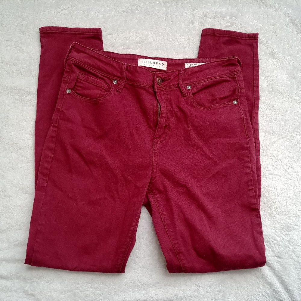 Bullhead High Rise Skinniest Ruby/Burgundy Jeans